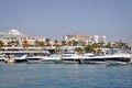 Tenerife beach and a marina ocean. The view from the ocean side.