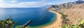 Tenerife beach Teresitas Canary islands sea water Spain panoramic view travel traveling Royalty Free Stock Photo