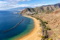 Tenerife beach Teresitas Canary islands sea water Spain travel traveling Atlantic Ocean Royalty Free Stock Photo