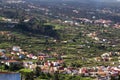 TENERIFE, CANARY ISLANDS, SPAIN - april 06, 2016: View of La Orotava valley and snowcapped volcano Teide Royalty Free Stock Photo