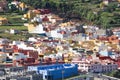 TENERIFE, CANARY ISLANDS, SPAIN - april 06, 2016: View of La Orotava valley and snowcapped volcano Teide Royalty Free Stock Photo