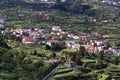 TENERIFE, CANARY ISLANDS, SPAIN - april 06, 2016: View of La Orotava valley and snowcapped volcano Teide Royalty Free Stock Photo