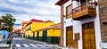 Tenerife. Colourful houses on street in Puerto de la Cruz town, Royalty Free Stock Photo