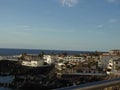 Holiday in Tenerife white buildings terracotta roofs Royalty Free Stock Photo