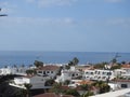 Holiday in Tenerife white buildings terracotta roofs Royalty Free Stock Photo