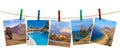 Tenerife island (Canary) photography on clothespins Royalty Free Stock Photo