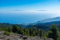 Tenerife and La Gomera viewed from Pico de la Nieve at La Palma, Canary islands, Spain