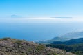 Tenerife and La Gomera viewed from Pico de la Nieve at La Palma, Canary islands, Spain