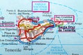 Tenerife map Royalty Free Stock Photo
