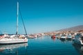 Many motor boats, sailboats and yachts harbour in Tenerife