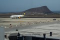 Tenerife Spain 10.09.19 Condor Airline airplane jet on the tenerife south airport ready for takeoff