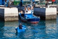 TENERIFE, SPAIN/EUROPE - FEBRUARY 25 : Man rowing a fishing boat