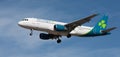 Tenerife, Spain January 13 st, 2024. Airbus A320-214 Aer Lingus Airlines flies in the blue sky