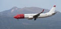 Tenerife, Spain January 13 st, 2024. Boeing 737-8JP Norwegian Airlines flies in the blue sky