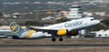 Tenerife, Spain January 3 st, 2024. Condor Airlines Airbus A320 takeoff from Tenerife runway