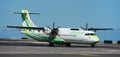 Binter Airlines ATR 72-600. Image of a Binter Canarias Airlines plane taxiing at Tenerife Royalty Free Stock Photo