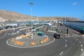 TENERIFE, SPAIN - MAY 28, 2019: traffic roundabout.and road to port area of Los Cristianos, Tenerife