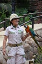 Tenerife, Spain 03.20.2018: Prezentation of parrots in the Jungle park, as a zoological centre Royalty Free Stock Photo