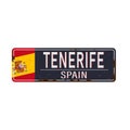 Tenerife vintage rusty metal sign on a white background, vector illustration