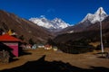 Tengboche and Dingboche Valley in Everest Base Camp Trek, Nepal Royalty Free Stock Photo