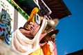 The monk during the Mani Rimdu festival in Tengboche Monastery