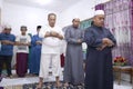 Tenggarong, Indonesia, April 8th 2020, Asian muslim family have to pray at home and not at the masjid due to quarantine or