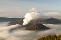 Tengger caldera in the clouds, bromo volcano