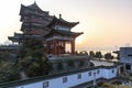 Tengwang Pavilion in Nanchang at sunset, one of the four famous towers in south China Royalty Free Stock Photo