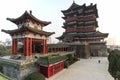 Tengwang Pavilion in Nanchang at sunset, one of the four famous towers in south China Royalty Free Stock Photo