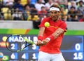 Rafael Nadal playing tennis Royalty Free Stock Photo