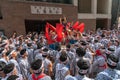 Tenjin Festival in Osaka with thousand of attendant and spectator. Royalty Free Stock Photo