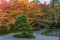 Tenjuan Temple raked gravel Rock Garden. Subtemple of Nanzenji. Located in Higashiyama, Kyoto, Japan. Royalty Free Stock Photo