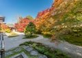 Tenjuan Temple raked gravel Rock Garden. Subtemple of Nanzenji. Located in Higashiyama, Kyoto, Japan.