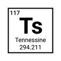 Tennessee atomic periodic table element science icon Royalty Free Stock Photo