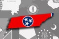 Tennessee map and flag