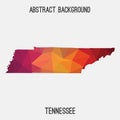 Tennessee map in geometric polygonal,mosaic style.