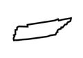 Tennessee outline map state shape