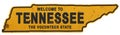 Tennessee Roadsign Welcome to Tennessee Sign State Shape Royalty Free Stock Photo