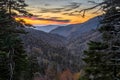 Tennessee, scenic sunset, Great Smoky mountains Royalty Free Stock Photo