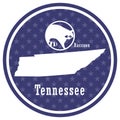 tennessee state map with raccoon. Vector illustration decorative design