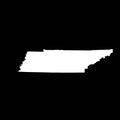 Tennessee State Outline Vector Minimalist White on Black Design Royalty Free Stock Photo