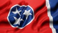 Tennessee US State flag waving in a looping motion