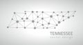 Tennessee vector dot grey outline triangle perspective modern map