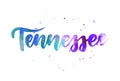 Tennessee watercolor handwritten lettering