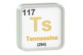 Tennessine chemical element, 3D rendering