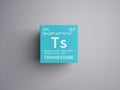 Tennessine. Halogens. Chemical Element of Mendeleev\'s Periodic Table. 3D illustration