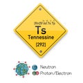 Tennessine periodic elements. Business artwork vector graphics