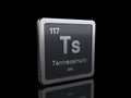 Tennessine Ts, element symbol from periodic table series