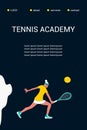 Tennis Academy, summer tennis camp.the concept of Junior sports training.Site template for the Home page or app.Girlswith rackets