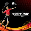 Tennis or Badminton Sports Background Vector. International Sports Day Illustration vector Royalty Free Stock Photo